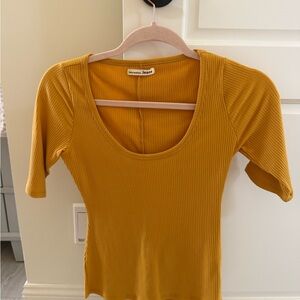 Reformation Mustard Yellow Short Sleeve Top